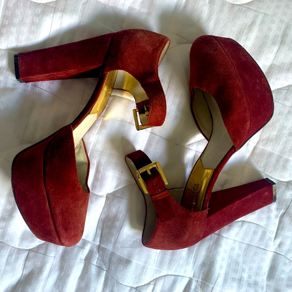 Wine Red Michael Kors Platform Heels